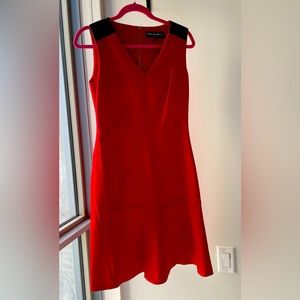 Karl Lagerfeld red dress with leather detail - size 6